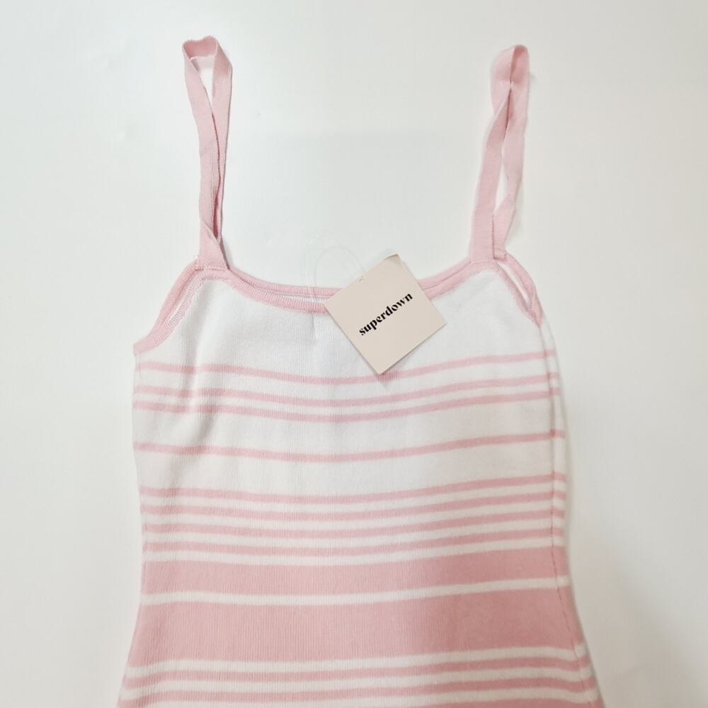 Superdown Susie Striped Knit Dress in Pink & White - Picture 9 of 12